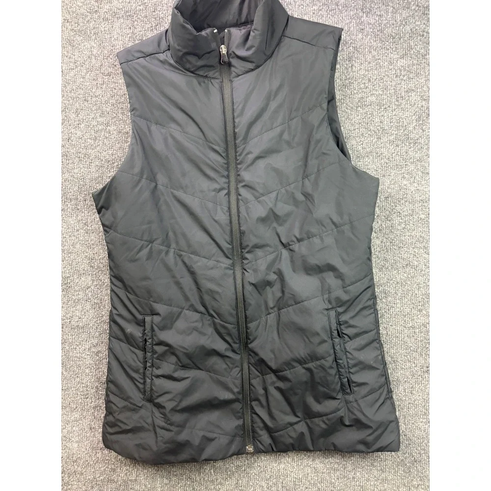 Cabela's Puffer Vest Womens Medium Black Thinsulate Platinum Quilted Full Zip